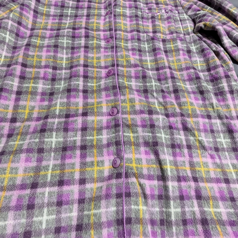 CELESTIAL DREAMS Womens Pajama set - Purple and Yellow Plaid size Large 12-14 - Picture 10 of 14